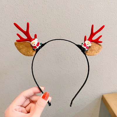 Božićna traka za glavu za žene Traka za kosu od rogova sobova Slatki božićni obruč za kosu Party Novogodišnji dekor Rekviziti za fotografije Dodaci za kosu