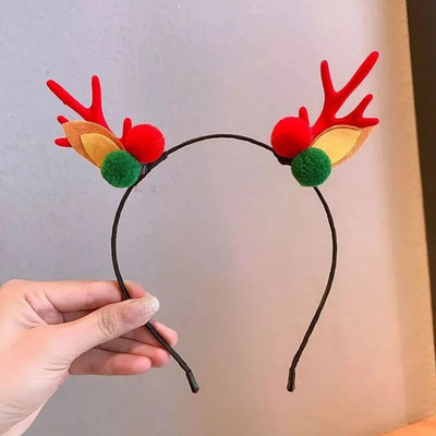 Božićna traka za glavu za žene Traka za kosu od rogova sobova Slatki božićni obruč za kosu Party Novogodišnji dekor Rekviziti za fotografije Dodaci za kosu