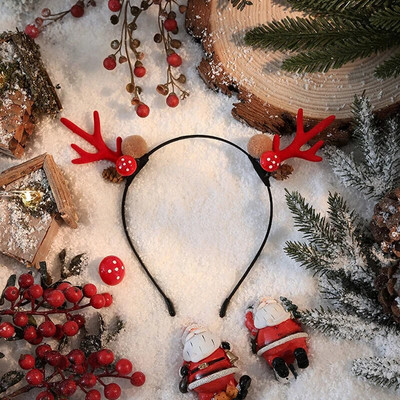 Božićna traka za glavu za žene Traka za kosu od rogova sobova Slatki božićni obruč za kosu Party Novogodišnji dekor Rekviziti za fotografije Dodaci za kosu