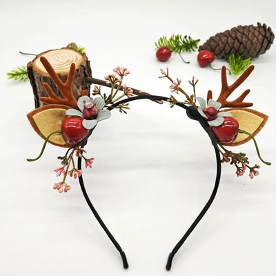Božićna traka za glavu za žene Traka za kosu od rogova sobova Slatki božićni obruč za kosu Party Novogodišnji dekor Rekviziti za fotografije Dodaci za kosu