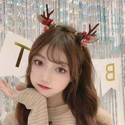 Božićna traka za glavu za žene Traka za kosu od rogova sobova Slatki božićni obruč za kosu Party Novogodišnji dekor Rekviziti za fotografije Dodaci za kosu