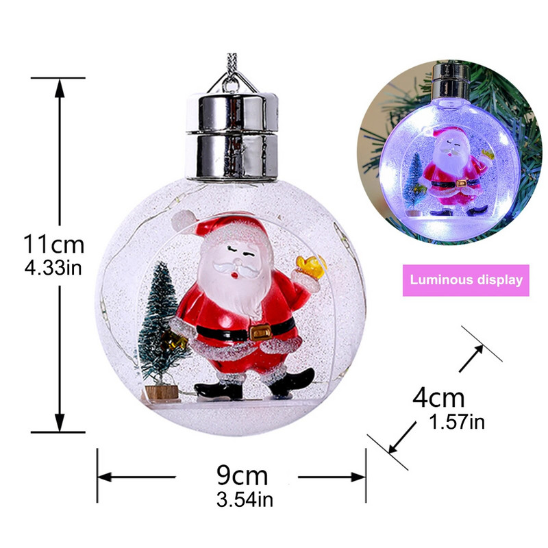 Viseći ukrasi za božićno drvce Ukrasi božićnih kuglica Osvijetljeni kreativni ukrasi za božićno drvce Ukrasi za zabave