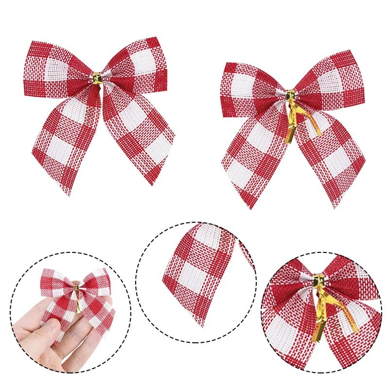 10/20 gab. Režģis bantīte Priecīga Jaunā gada rota Laimīgu Jauno gadu Ziemassvētku dekorēšanas piederumi Ziemassvētku eglītes bantītes rotājumi