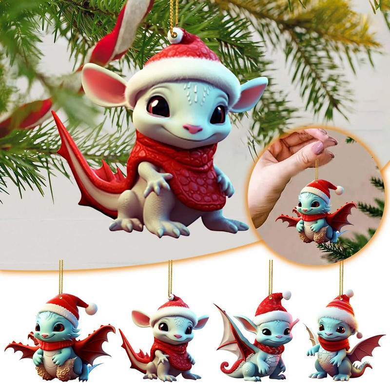 Mīlīgs pūķa kulons Ziemassvētkiem Svētku Svētku Atmosfēra Navidad Dekorācijas Bezmaksas piegāde Ziemassvētku Hang игрушки на елку