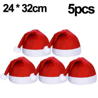 5/1 vnt Kalėdų pliušinė kepurė suaugusiems vaikams Stora, šilta Kalėdų Senelio Kalėdinės kepurės Kalėdų Naujųjų Metų šventės vakarėlio dekoravimo reikmenys
