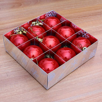 9 τεμ./κουτί Χριστουγεννιάτικες διακοσμητικές χρωματιστές μπάλες Χριστουγεννιάτικο δέντρο Κρεμαστό στολίδι Χριστουγεννιάτικη διακόσμηση σπιτιού Διακόσμηση πάρτι DIY