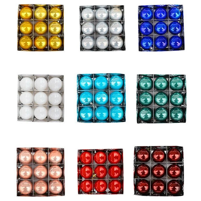 9kom/kutija Božićne ukrasne kuglice u boji Ukras za privjesak za božićno drvce Božićni dekor Home Decor Party Decor DIY