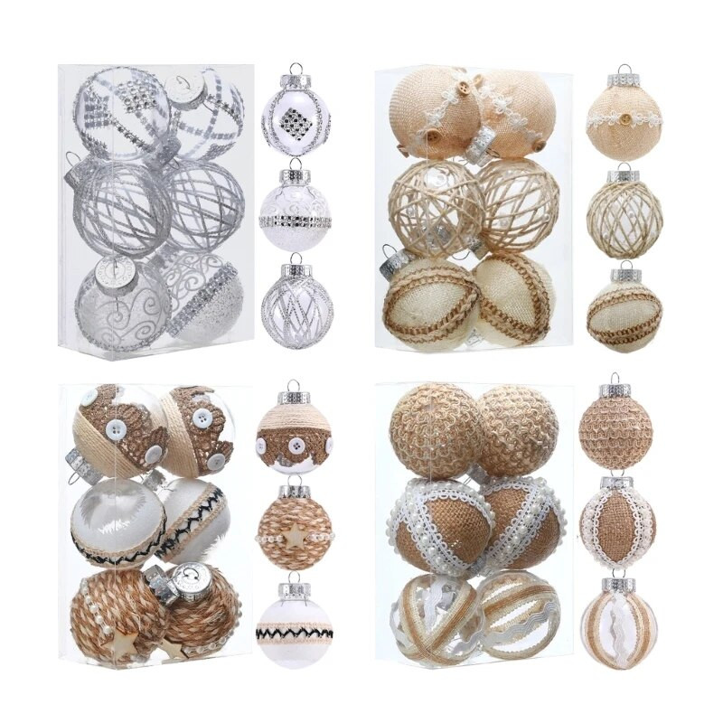 Dekoratiivne jõulupuu palli bahv 6tk/karp Kaunistused Rippuvad ehted jõulufestivali koduks
