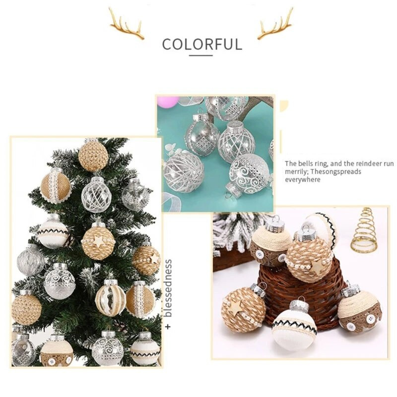 Dekoratiivne jõulupuu palli bahv 6tk/karp Kaunistused Rippuvad ehted jõulufestivali koduks