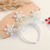 Božićna bijela pahulja traka za glavu Šljokice pahulja gumica za kosu Djevojke Dree Up Rekvizite za pozornicu Sretan Božić Dekoracija 2023.