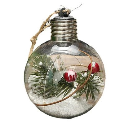 8 CM LED caurspīdīga Ziemassvētku balles simulācijas rūpnīcas iekšpuse caurspīdīga gaismas diodes gaismas bumbiņa, pildāma rotājumi