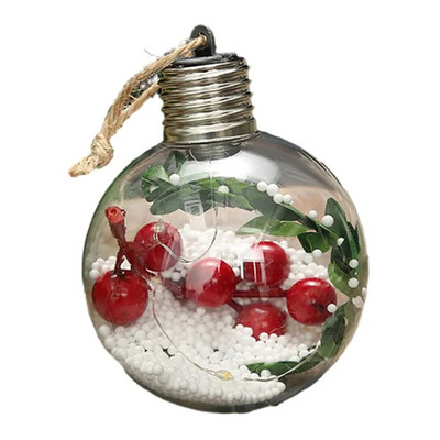 8 CM LED caurspīdīga Ziemassvētku balles simulācijas rūpnīcas iekšpuse caurspīdīga gaismas diodes gaismas bumbiņa, pildāma rotājumi
