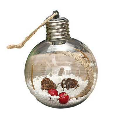 8 CM LED caurspīdīga Ziemassvētku balles simulācijas rūpnīcas iekšpuse caurspīdīga gaismas diodes gaismas bumbiņa, pildāma rotājumi
