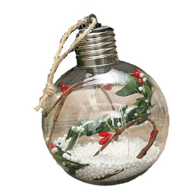 8 CM LED caurspīdīga Ziemassvētku balles simulācijas rūpnīcas iekšpuse caurspīdīga gaismas diodes gaismas bumbiņa, pildāma rotājumi