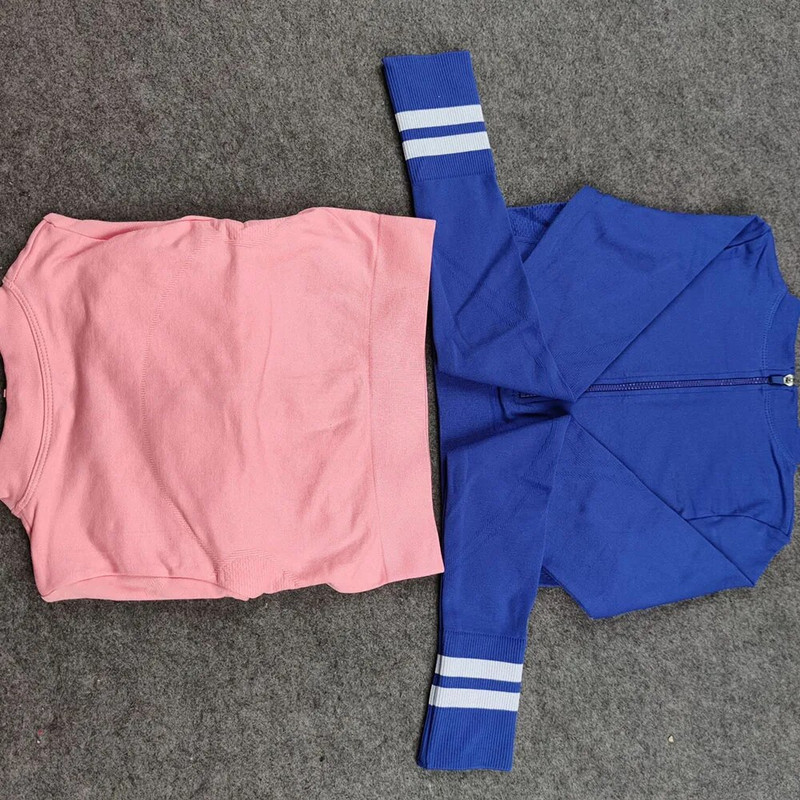 Bešavni ženski set za jogu Odjeća za teretanu Ženska trenirka Ženska odjeća Bešavne tajice s dugim rukavima Visoka sportska odijela