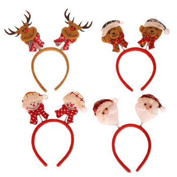 Χριστουγεννιάτικες κορδέλες για παιδιά Santa Elk Antlers Baby Headband Kids Diadem Elf Ears Horns Noel Navidad 2024 Αξεσουάρ μαλλιών