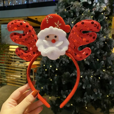 Ziemassvētku galvassega bērniem Karikatūra Ziemassvētku vecītis Sniegavīrs Aļņa matu lente 2024 Laimīgu Jauno gadu Galvassegas Meiteņu Sievietēm Dāvanas