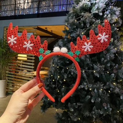 Ziemassvētku galvassega bērniem Karikatūra Ziemassvētku vecītis Sniegavīrs Aļņa matu lente 2024 Laimīgu Jauno gadu Galvassegas Meiteņu Sievietēm Dāvanas