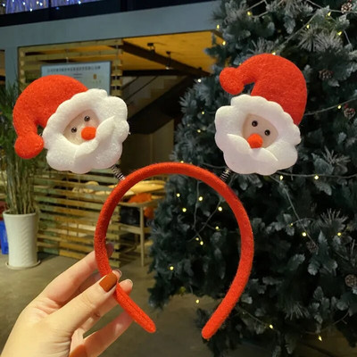 Ziemassvētku galvassega bērniem Karikatūra Ziemassvētku vecītis Sniegavīrs Aļņa matu lente 2024 Laimīgu Jauno gadu Galvassegas Meiteņu Sievietēm Dāvanas