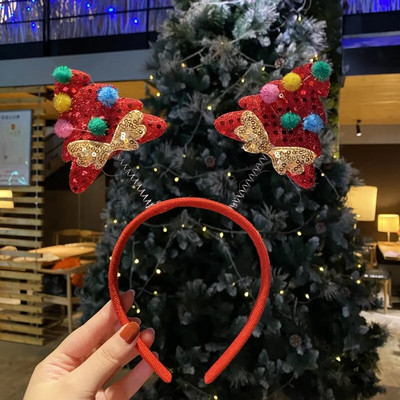 Ziemassvētku galvassega bērniem Karikatūra Ziemassvētku vecītis Sniegavīrs Aļņa matu lente 2024 Laimīgu Jauno gadu Galvassegas Meiteņu Sievietēm Dāvanas