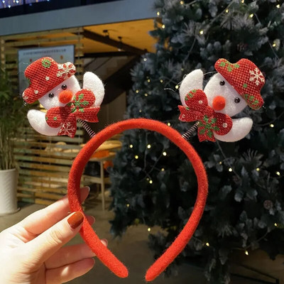 Ziemassvētku galvassega bērniem Karikatūra Ziemassvētku vecītis Sniegavīrs Aļņa matu lente 2024 Laimīgu Jauno gadu Galvassegas Meiteņu Sievietēm Dāvanas