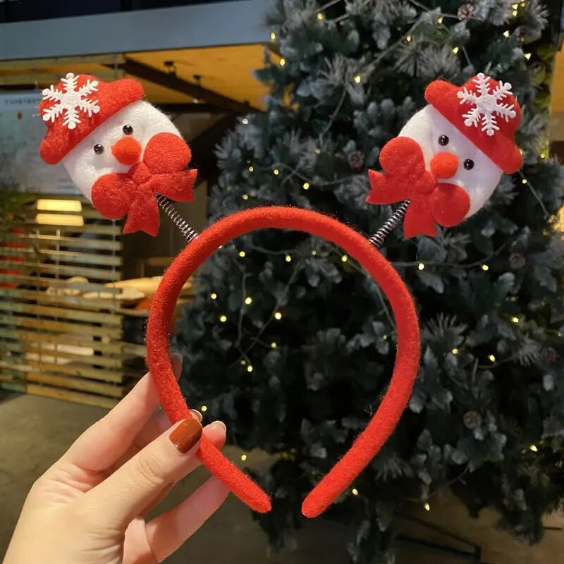 Ziemassvētku galvassega bērniem Karikatūra Ziemassvētku vecītis Sniegavīrs Aļņa matu lente 2024 Laimīgu Jauno gadu Galvassegas Meiteņu Sievietēm Dāvanas