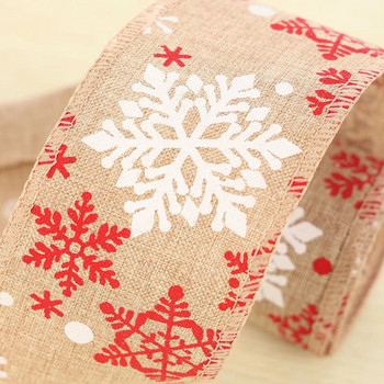 Коледна украса Панделка от чул Коледно дърво Печатани ленени панделки Направи си сам Лък Занаяти Navidad Новогодишно парти Консумативи за опаковане 3M