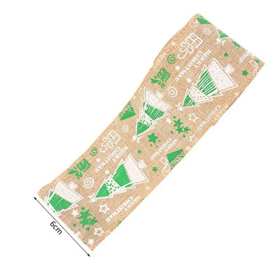 Božićni ukrasi Vrpca od kostrijeti Božićno drvce Otisnute lanene vrpce DIY Mašne Rukotvorine Navidad Ambalaža za novogodišnju zabavu 3M