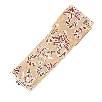 Božićni ukrasi Vrpca od kostrijeti Božićno drvce Otisnute lanene vrpce DIY Mašne Rukotvorine Navidad Ambalaža za novogodišnju zabavu 3M