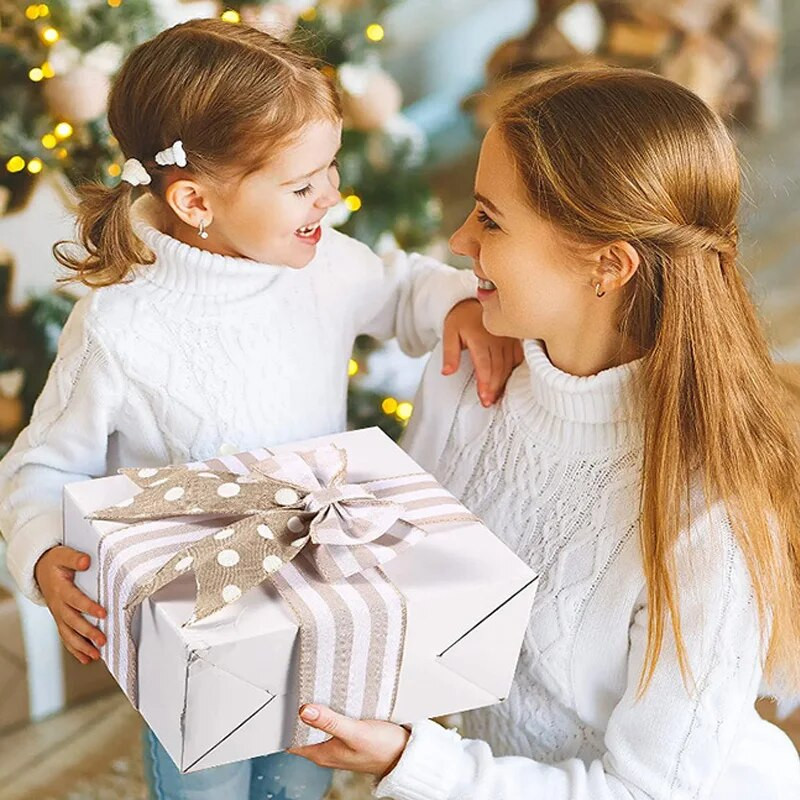 Božićni ukrasi Vrpca od kostrijeti Božićno drvce Otisnute lanene vrpce DIY Mašne Rukotvorine Navidad Ambalaža za novogodišnju zabavu 3M