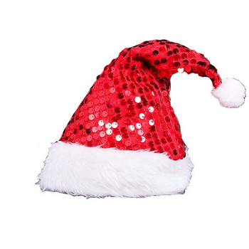 Παγιέτες Καπέλο Άγιου Βασίλη για ενήλικες Παιδιά, Χριστουγεννιάτικο καπέλο για Χριστουγεννιάτικο πάρτι, Στολή Santa Cosplay