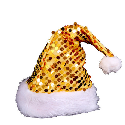 Blizgučiai Kalėdų Senelio kepurė suaugusiems vaikams, Kalėdų kepurė Kalėdų vakarėliui, Kalėdų Senelio Cosplay kostiumas