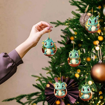 Χριστουγεννιάτικο μενταγιόν Flying Dragon Egg Δώρο διπλής εκτύπωσης 2d μενταγιόν (5 τμχ) Καλά Χριστουγεννιάτικη διακόσμηση για το σπίτι 2024