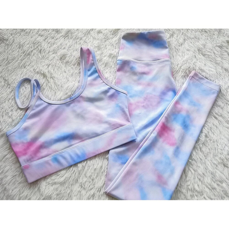 Spordikomplekt Naiste joogakomplekt 2-osaline jõusaalikomplekt Treeningriided naistele Spordiülikond Spordirinnahoidja kõrge vöökohaga Spordisääred Jõusaaliriided