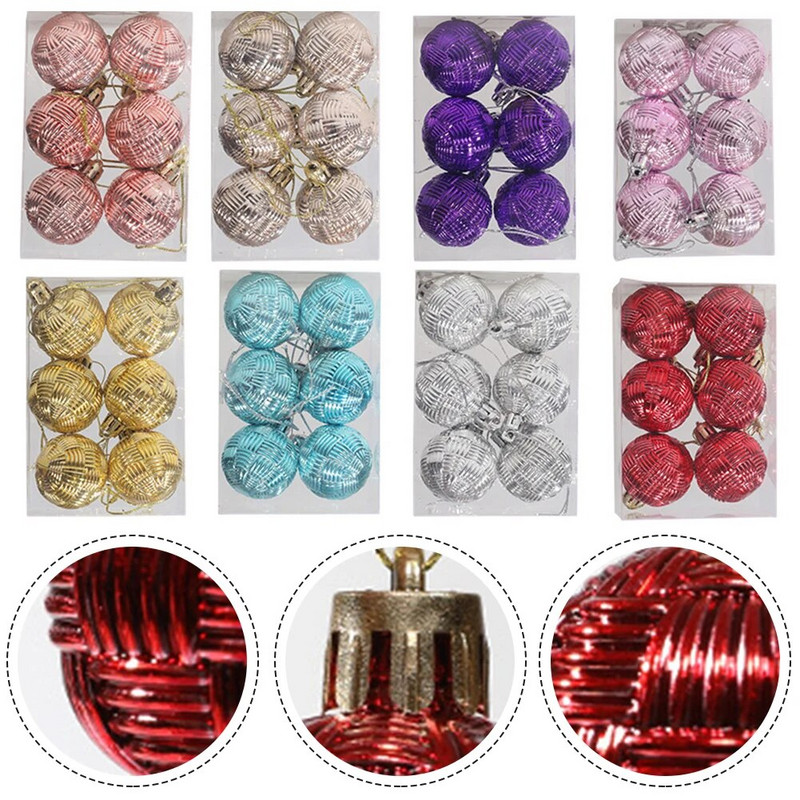 6 tk jõulupallid ripats Dekoratiivsed pallid jõulupuu kaunistus jõulukaunistus Kodukaunistus Mitmevärviline valikuline