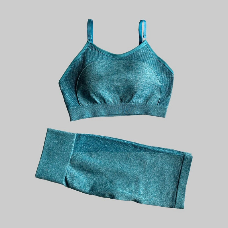 Bešavni joga set Ženski fitness sportski set Odjeća za teretanu Sportsko odijelo za vježbanje Ženski seksi sportski top Visoki struk Joga kratke hlače Sportska odjeća