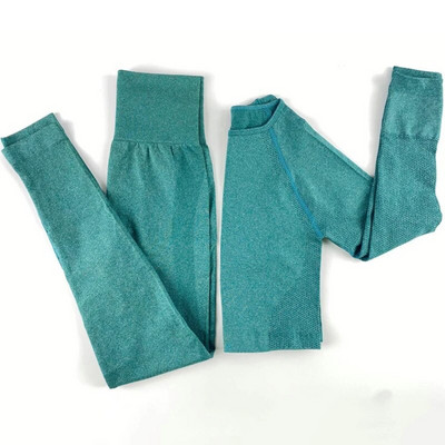 Sportski set Ženski bešavni komplet za trčanje Odjeća za vježbanje s kratkim rukavima i sportske tajice Žensko sportsko odijelo Odjeća za vježbanje