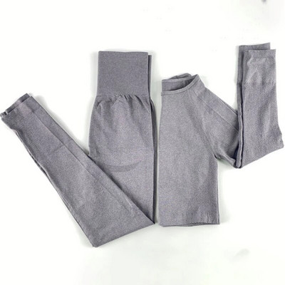 Sportski set Ženski bešavni komplet za trčanje Odjeća za vježbanje s kratkim rukavima i sportske tajice Žensko sportsko odijelo Odjeća za vježbanje