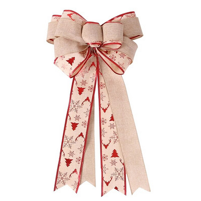 46x28cm Liels Ziemassvētku bantītis Ziemassvētku eglītes rotājums Vecgada vakara rotājumi Ziemassvētku balle Lenta bantīte Lina tauriņš