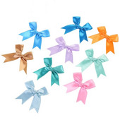 Mašne Dekorativni paketi Poklon Mali cvijet 50 KOM 85*85 mm Ružičaste satenske vrpce Mašne za rukotvorine Mašne za vjenčanje Rođenje DIY Dekoracija za zabavu