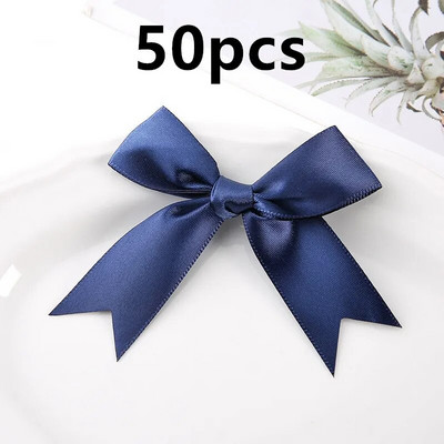 Mašne Dekorativni paketi Poklon Mali cvijet 50 KOM 85*85 mm Ružičaste satenske vrpce Mašne za rukotvorine Mašne za vjenčanje Rođenje DIY Dekoracija za zabavu