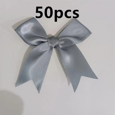 Mašne Dekorativni paketi Poklon Mali cvijet 50 KOM 85*85 mm Ružičaste satenske vrpce Mašne za rukotvorine Mašne za vjenčanje Rođenje DIY Dekoracija za zabavu