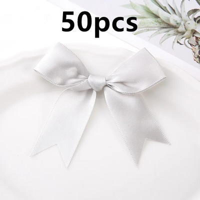 Mašne Dekorativni paketi Poklon Mali cvijet 50 KOM 85*85 mm Ružičaste satenske vrpce Mašne za rukotvorine Mašne za vjenčanje Rođenje DIY Dekoracija za zabavu