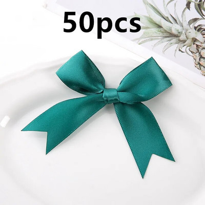 Mašne Dekorativni paketi Poklon Mali cvijet 50 KOM 85*85 mm Ružičaste satenske vrpce Mašne za rukotvorine Mašne za vjenčanje Rođenje DIY Dekoracija za zabavu