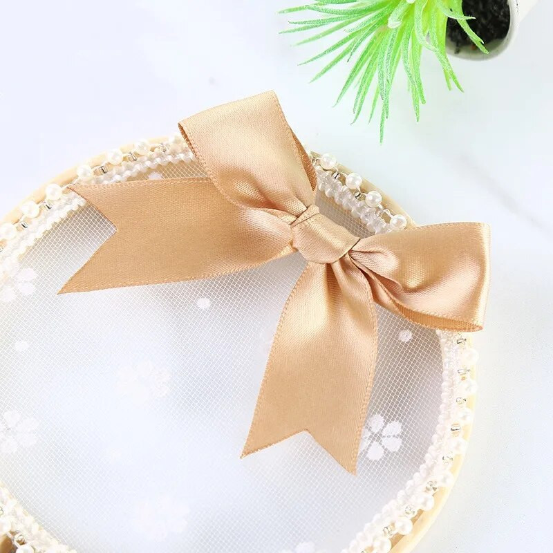 Mašne Dekorativni paketi Poklon Mali cvijet 50 KOM 85*85 mm Ružičaste satenske vrpce Mašne za rukotvorine Mašne za vjenčanje Rođenje DIY Dekoracija za zabavu