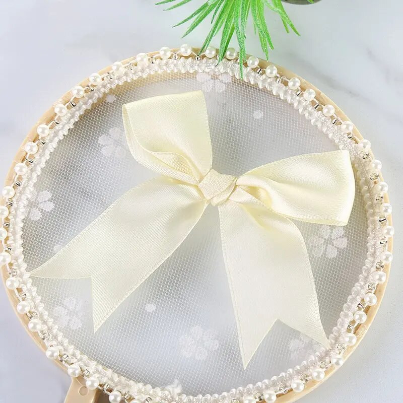 Mašne Dekorativni paketi Poklon Mali cvijet 50 KOM 85*85 mm Ružičaste satenske vrpce Mašne za rukotvorine Mašne za vjenčanje Rođenje DIY Dekoracija za zabavu