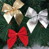 50 komada Božićne mašne Božićni viseći ukrasi Zlatno Crvena Srebrna mašna Ukrasi za božićno drvce Nova godina 2024. Navidad Noel