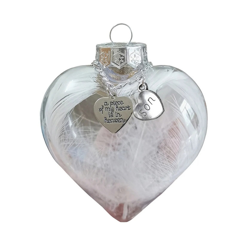 Oblik srca od perja - komadić mog srca je u težini Memorijalni ukras Srce od perja Tatin spomen privjesak Ukrasi u obliku kapi