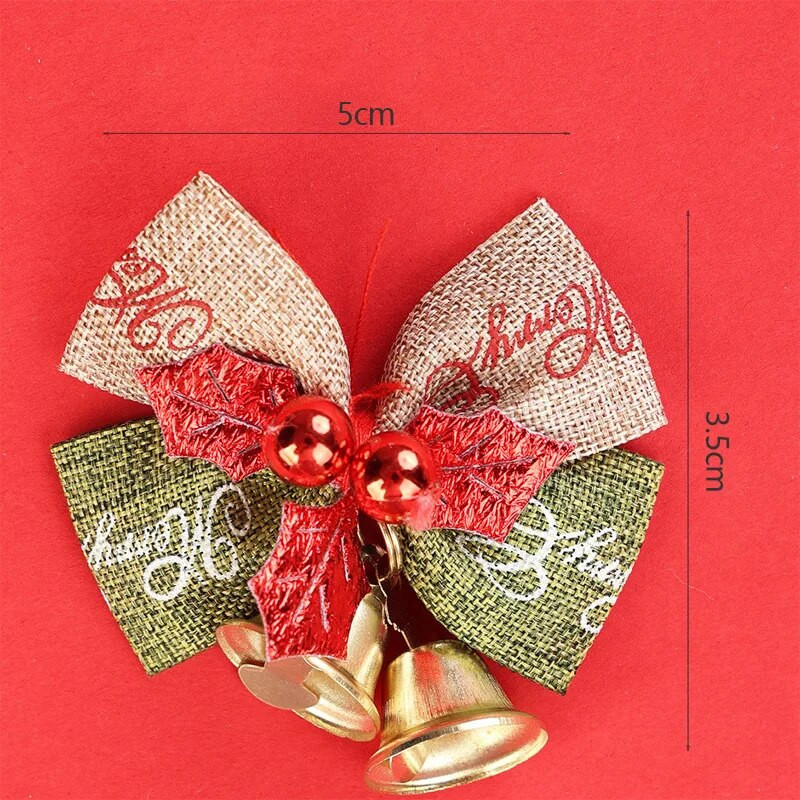 Božićna ukrasna mašna Božićno drvce ukrašeno zvončićima, božićno zamatanje poklona mašna novog stila