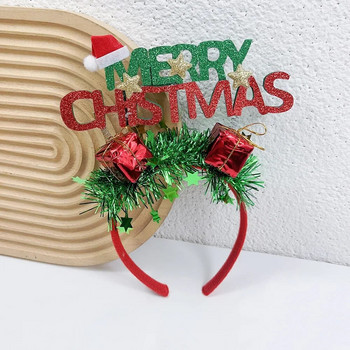 Коледна лосова лента за глава Коледна елха Шапка Шапка Noel Antler Катарама за коса Весела Коледа Декор Подарък Честита Нова Година 2024